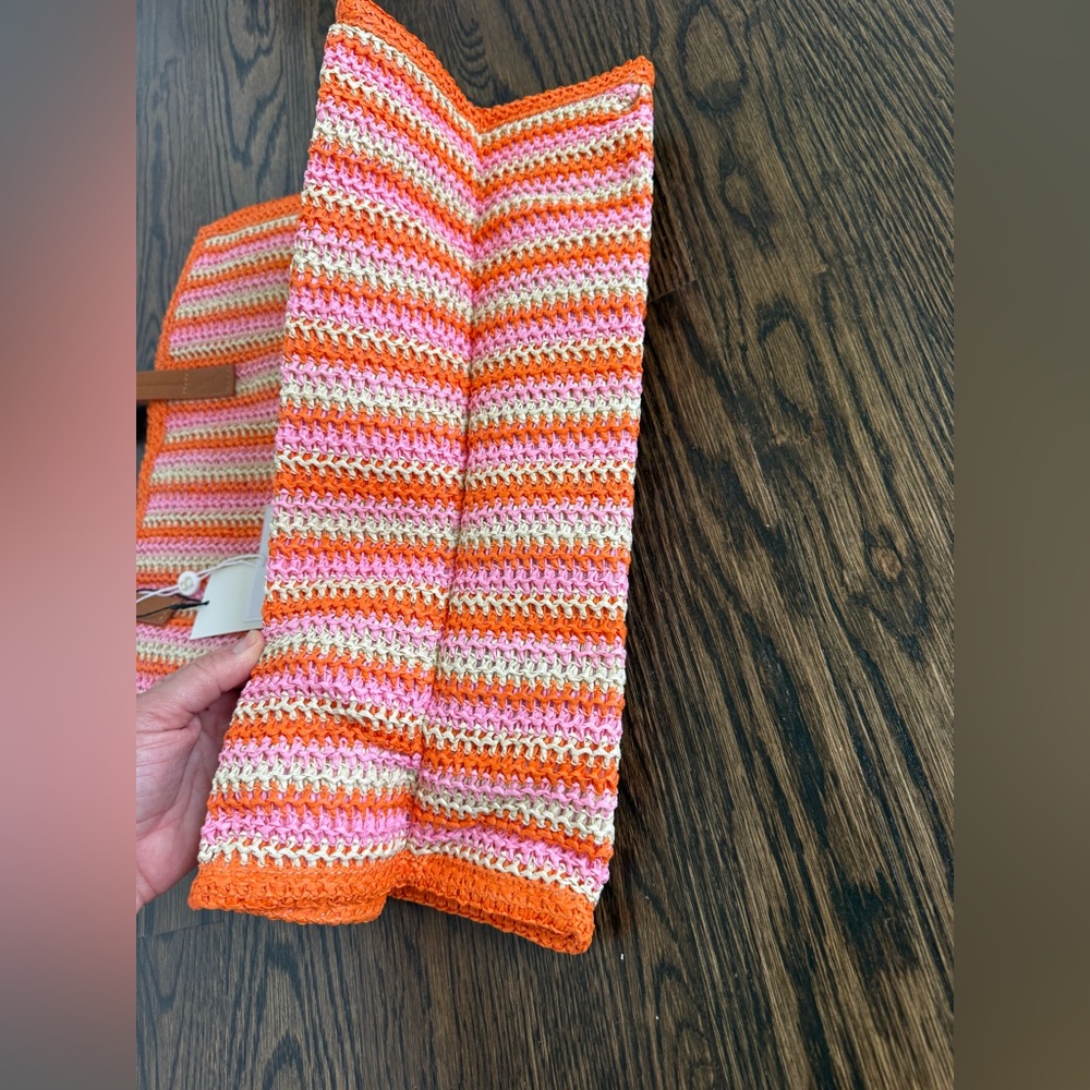 Shiraleah Maya Orange Woven Tote – NWT | Raffia Beach Pool Bag - Picture 6 of 7
